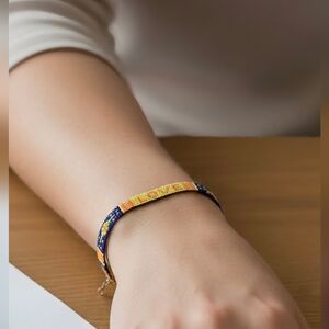 New women handmade weaving LOVE bracelet 7.5" long